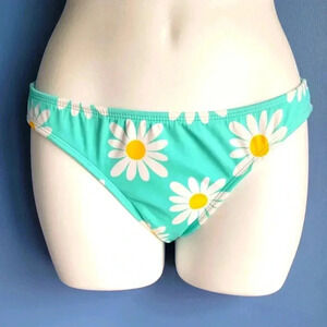 NWT Raisins by Quicksilver Aqua Floral Retro Bikini Bottom Size S